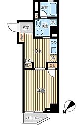 オーキッドレジデンス蔵前II 2階1DKの間取り