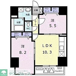 アイスバーグ 12階2LDKの間取り