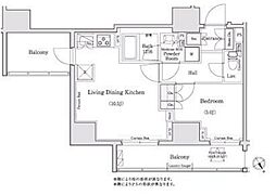 コンフォリア浅草橋 4階1LDKの間取り