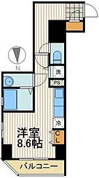 フィルモア　ワン 4階ワンルームの間取り