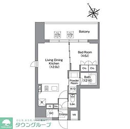 バウスフラッツ蔵前 10階1LDKの間取り