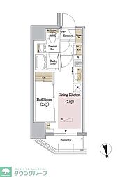 アーバネックス新御徒町 2階1DKの間取り