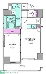 レジディア秋葉原 11階1LDKの間取り