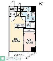 プレール・ドゥーク浅草IV 5階1LDKの間取り