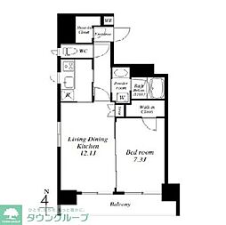 アリュージュ両国 9階1LDKの間取り