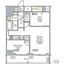 GRACIA PLACE HIKIFUNE 8階2LDKの間取り