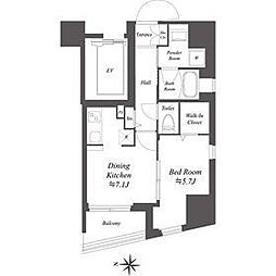 ドゥーエ亀戸II 10階1DKの間取り