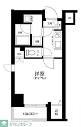 スカイコート清澄庭園 3階1Kの間取り