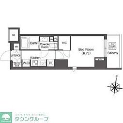 コンフォリア森下リバーサイド 10階1Kの間取り