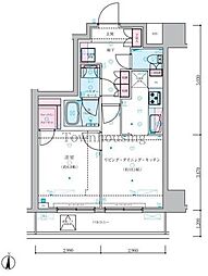 ジェノヴィア両国VIグリーンヴェール 10階1LDKの間取り