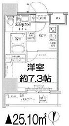 ルフレ深川イースト 5階1Kの間取り