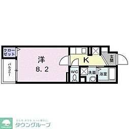 錦糸町コクーン 2階1Kの間取り