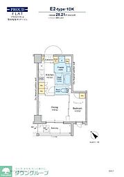 プラウドフラット墨田曳舟ディアージュ 3階1DKの間取り