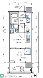 パークアクシス新大橋 1DKの間取図画像