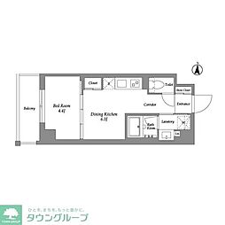 ウエリスアーバン住吉EAST 1DKの間取図画像