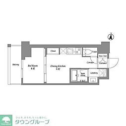ウエリスアーバン住吉EAST 1DKの間取図画像