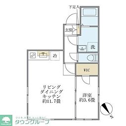 プラティーク清澄庭園 1LDKの間取図画像