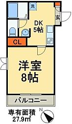 イルグランディ 1DKの間取図画像