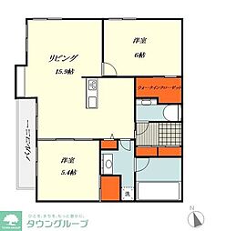 セレッソ浅草 2LDKの間取図画像
