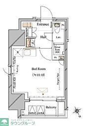 ブランシエスタ浅草蔵前 ワンルームの間取図画像
