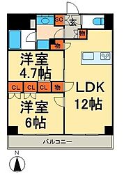 パークハビオ秋葉原 2LDKの間取図画像