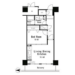 イーストコア曳舟一番館 1LDKの間取図画像