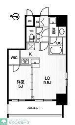 ジェーヴィア両国4スカイガーデン 1LDKの間取図画像