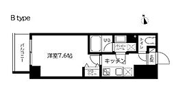スカイコート蔵前2 1Kの間取図画像