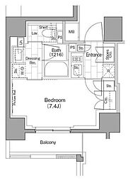 ザ・パークハビオ浅草駒形 1Kの間取図画像