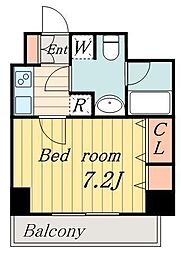 プレール・ドゥーク新御徒町 1Kの間取図画像