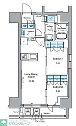 ルフォンプログレ上野御徒町 2LDKの間取図画像