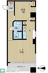 ドゥーエ清澄白河 1LDKの間取図画像
