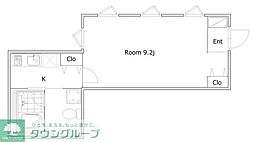 トリアーディSELENE亀戸 1Kの間取図画像
