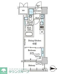 PARKAXIS本所吾妻橋サウスレジデンス 1DKの間取図画像