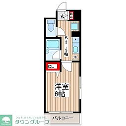 モンシェール錦糸町 1Kの間取図画像