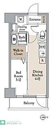 グランカーサ住吉II 1DKの間取図画像