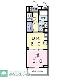 ボワ リュネール 1DKの間取図画像
