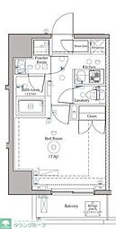 dips上野NORTH 1Kの間取図画像