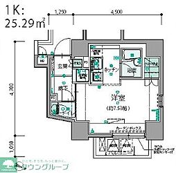 LEXEAZEST亀戸 1Kの間取図画像