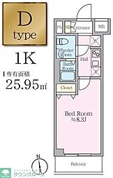 アイルプレミアム押上イースト 1Kの間取図画像