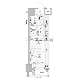 プレミアムキューブ亀戸 1DKの間取図画像