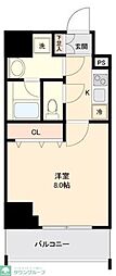 リテラス大島 1Kの間取図画像