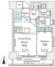 テラス押上 1LDKの間取図画像