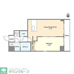 プレール・ドゥーク錦糸公園NORTH 1LDKの間取図画像