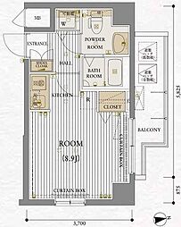 REONE清澄白河 1Kの間取図画像