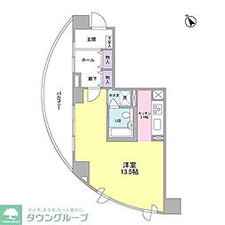 UR都市機構アーバンライフ月島駅前イースト ワンルームの間取図画像