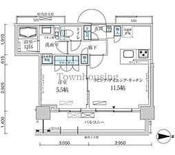 パークアクシス菊川ステーションゲート 1LDKの間取図画像