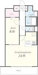 NresidenceSUMIYOSHI 1LDKの間取図画像