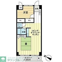新大橋永谷マンション 1LDKの間取図画像