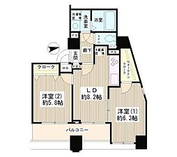 パークヒルズ 2DKの間取図画像